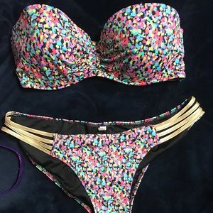 VS 34 DD / lg splatter paint gold bikini